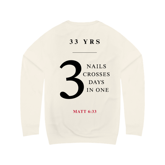 3 Nails, 3 Crosses, 3 Days, 3 in One Crewneck Sweatshirt [Ivory]