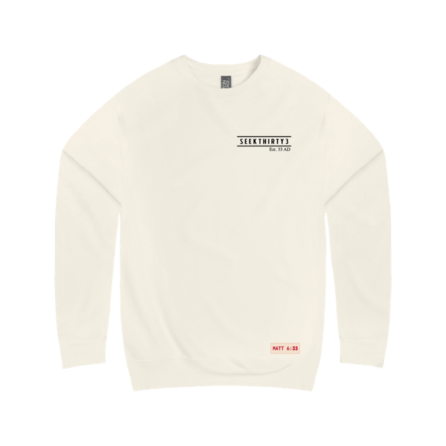 3 Nails, 3 Crosses, 3 Days, 3 in One Crewneck Sweatshirt [Ivory]