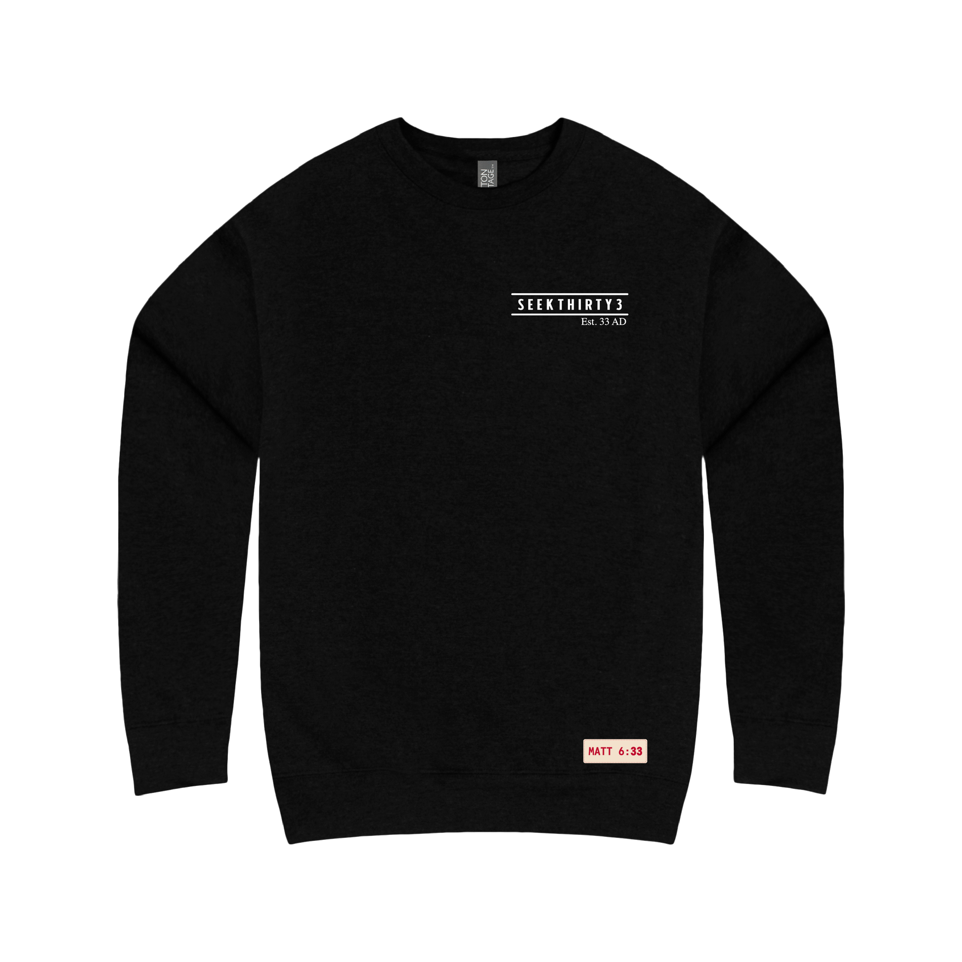 3 Nails, 3 Crosses, 3 Days, 3 in One Crewneck Sweatshirt [Black]