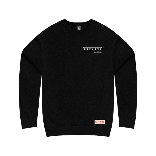 3 Nails, 3 Crosses, 3 Days, 3 in One Crewneck Sweatshirt [Black]