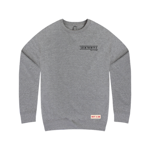3 Nails, 3 Crosses, 3 Days, 3 in One Crewneck Sweatshirt [Carbon Gray]