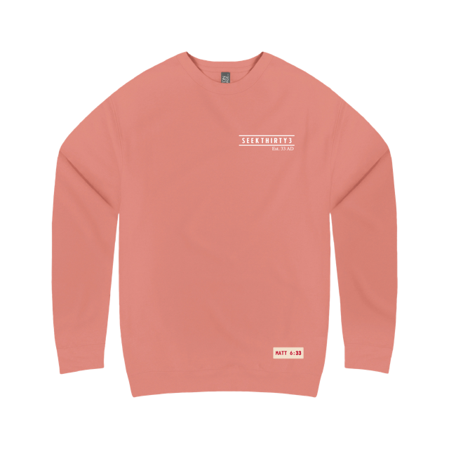 3 Nails, 3 Crosses, 3 Days, 3 in One Crewneck Sweatshirt [Dusty Rose]