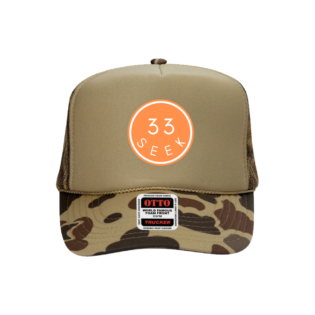 Seek Smiley Trucker Hat [Camo]