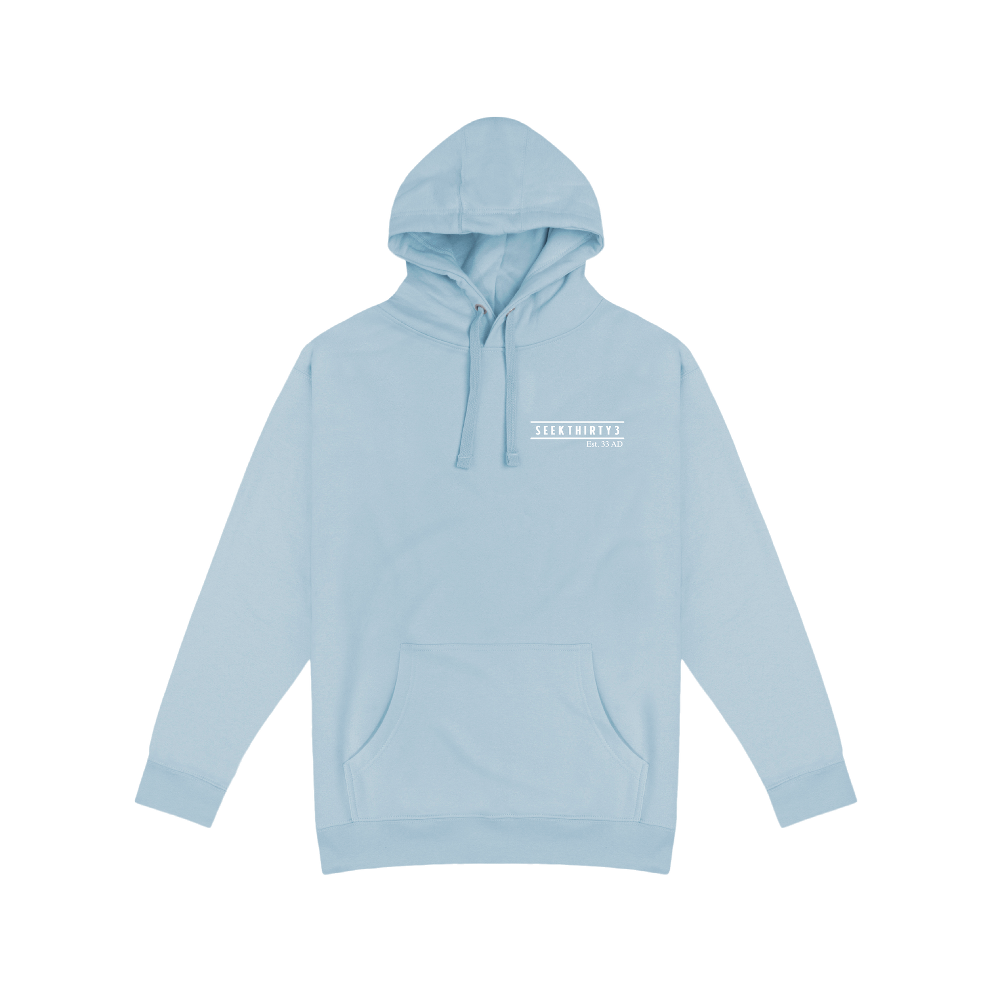 3 Nails, 3 Crosses, 3 Days, 3 in One Pullover Hoodie Sweatshirt [Light Blue]