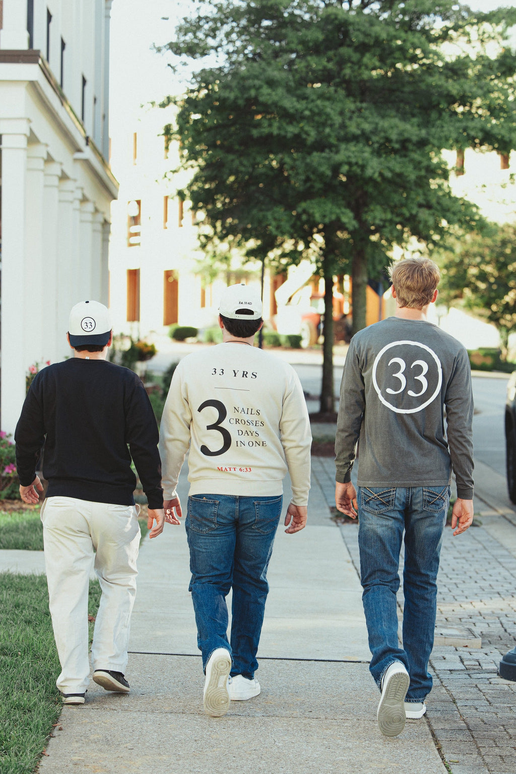 3 Nails, 3 Crosses, 3 Days, 3 in One Crewneck Sweatshirt [Ivory]