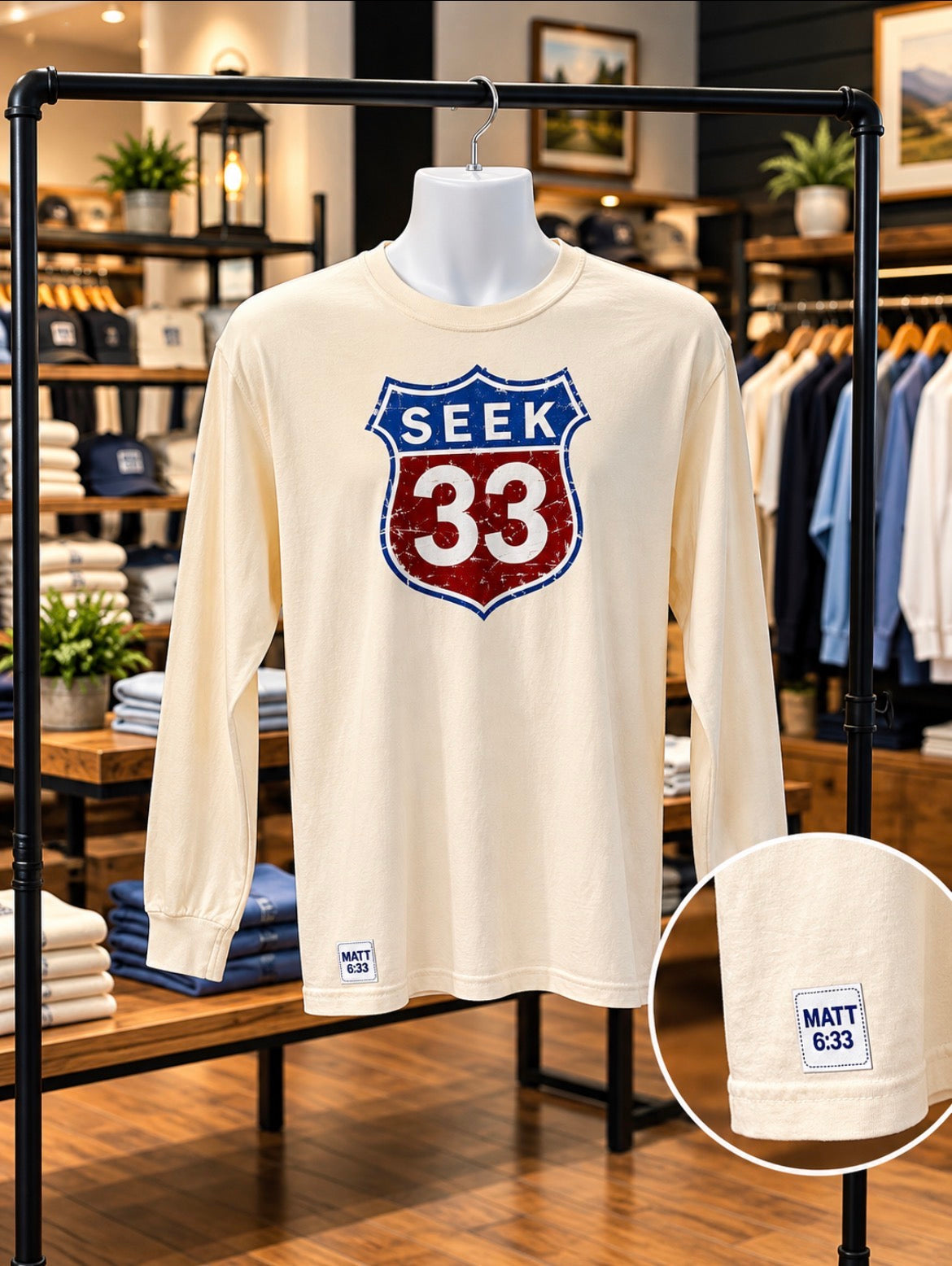 Seek Route 33 Long Sleeve Tee [Ivory]
