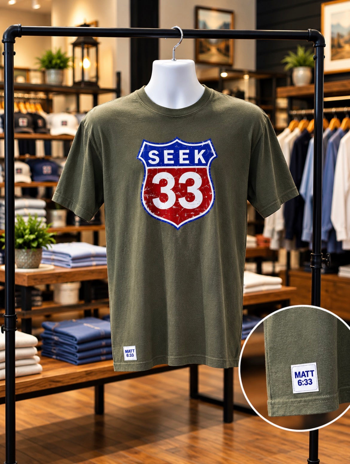 Seek Route 33 Short Sleeve Tee [Moss]